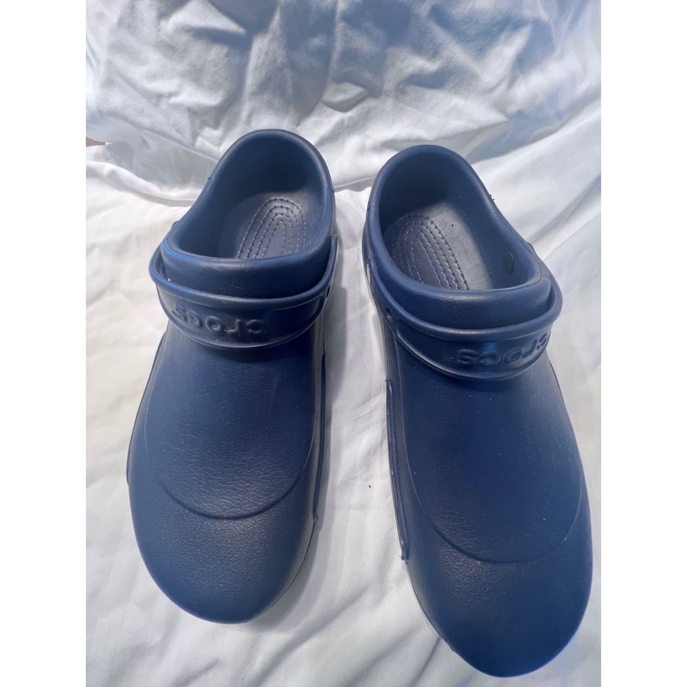 Crocs Bistro Navy Blue Slip Resistant Work Clogs Mens Size 14 10075 Professional
